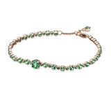 925 Silver Heart Pave Tennis Bracelet for Women