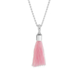 925 Silver Pink Tassel Dangle Beads Bracelet Women DIY Jewelry