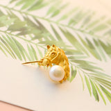 925 Silver Brooch 18K Plated Horsehead with Natural Pearl