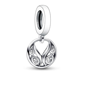 925 Silver Burning Wings Mini Dangle Charm Beads for Bracelet Necklace