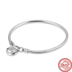 925 Silver Butterfly Infinity Knot Clasp Chain Bracelet