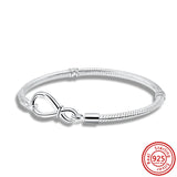 925 Silver Butterfly Infinity Knot Clasp Chain Bracelet
