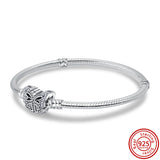 925 Silver Butterfly Infinity Knot Clasp Chain Bracelet