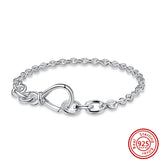 925 Silver Butterfly Infinity Knot Clasp Chain Bracelet