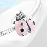 925 Silver Butterfly Moon Ladybug CZ Stopper Beads for Bracelets