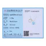 925 Silver Butterfly Pendant Necklaces Sparkling & Pink Crystal Jewelry