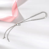 925 Silver CZ Crystal Bracelets Adjustable Beads Fine Jewelry