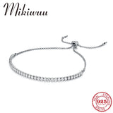 925 Silver CZ Crystal Bracelets Adjustable Beads Fine Jewelry