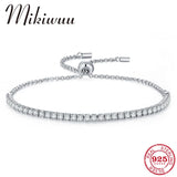 925 Silver CZ Crystal Bracelets Adjustable Beads Fine Jewelry