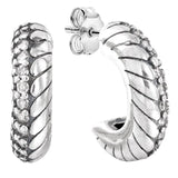 925 Silver Love Heart Bow Earring