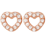 925 Silver Love Heart Bow Earring