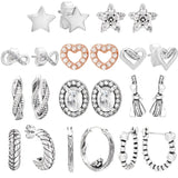 925 Silver Love Heart Bow Earring