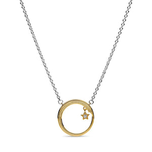 925 Silver Celestial Shooting Star Necklace Women Bead Charm Gift DIY Jewelry