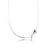 925 Sterling Silver Brilliant Bow Collier Necklace