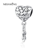 925 Silver Love Puzzle Heart Pendant Bead for Bracelets & Bangles