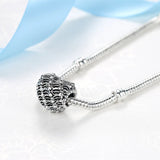 925 Silver Charm Heart Shape Love Beads for Bracelets DIY Jewelry