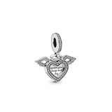 925 Silver Angel Wing Charm Pendant for Bracelet Necklace