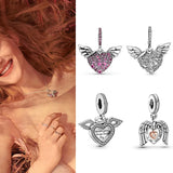 925 Silver Angel Wing Charm Pendant for Bracelet Necklace