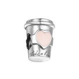 925 Silver Coffee Cup Charm for Bracelet DIY Jewelry