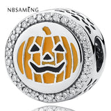 925 Silver Crystal Round Hallowmas Bead for Bracelets DIY