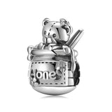 925 Silver Sweet Honey Bear Honeypot Beads for Bracelet