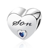 925 Sterling Silver Charms heart Beads Fit Bracelet Necklace DIY
