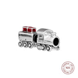 925 Silver Christmas Train Bead Charms for Bracelet DIY Jewelry Making