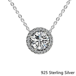 925 Silver Classic Elegance Charm Necklace Clear CZ DIY Pendant