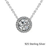 925 Silver Classic Elegance Charm Necklace Clear CZ DIY Pendant