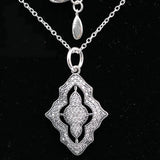 925 Silver Lace Pendant Necklace Women Bead Charm Gift