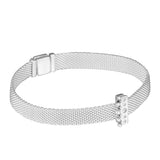 925 Silver Clear CZ Crown Clip Charm Beads Reflexions Bracelet