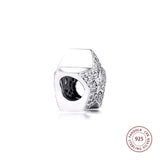 925 Sterling Silver Clear CZ Wishing Star Metal Beads for Bracelet DIY Jewelry