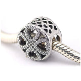 925 Silver CZ Petals of Love Charm Bead for Bracelets