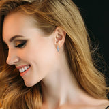 925 Silver CZ Sparkling Hoop Earrings Women Wedding Jewelry
