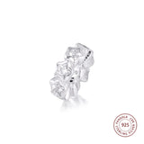 925 Silver Clear CZ Starshine Spacer Charms Beads for Jewelry Making