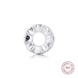 925 Silver Clear CZ Starshine Spacer Charms Beads for Jewelry Making