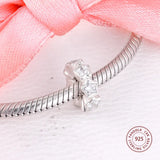 925 Silver Clear CZ Starshine Spacer Charms Beads for Jewelry Making