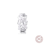 925 Silver Clear CZ Starshine Spacer Charms Beads for Jewelry Making