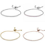 925 Sterling Silver Clear & Pink Tennis Bracelet Bangle
