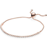 925 Sterling Silver Clear & Pink Tennis Bracelet Bangle