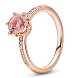 925 Silver Solitaire Crystal Crown Ring