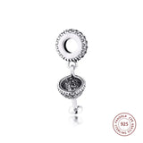 925 Silver Cocktail Glass Crystal CZ Charms for Bracelet Jewelry Making