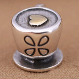 925 Silver Coffee Cup Charm Bead for European Bracelet