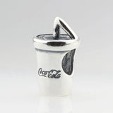 Sterling Silver Coke Cup Charm Bead for Bracelet