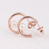 925 Silver Pearls Hoop Earrings for Women Gift DIY Jewelry