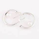 925 Silver Pearls Hoop Earrings for Women Gift DIY Jewelry