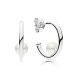 925 Silver Pearls Hoop Earrings for Women Gift DIY Jewelry