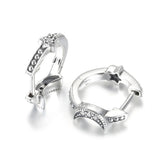 925 Silver Crescent Moon & Stars Hoop Earrings For Women Gift