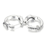925 Silver Moon & Stars Beaded Hoop Earrings Women Gift DIY Jewelry