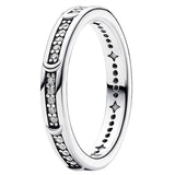 925 Silver Moon & Stars Double Band Ring